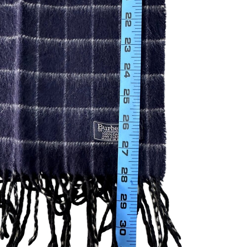 Burberrys Classic Check Scarf Black 100% Cashmere Unisex Scarf Made In England - Picture 6 of 7